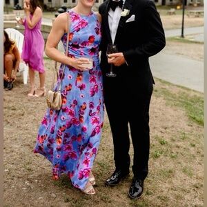 Banana Republic Maxi Dress with Pink & Orange Floral Print